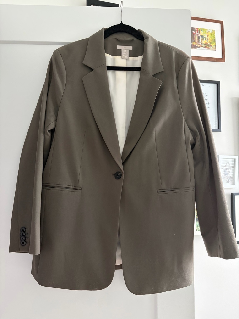 H&M Olive Green Single-Button Blazer